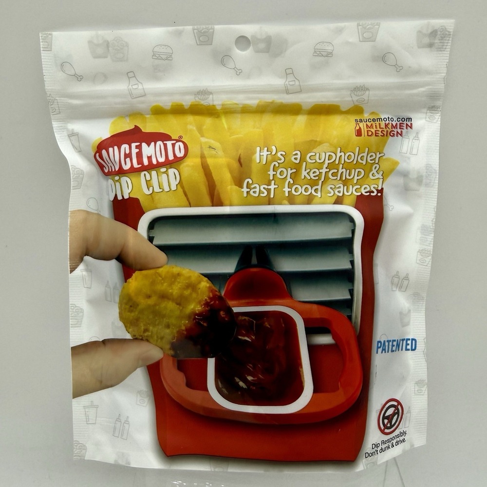 Saucemoto‎ Red Dip Clip In-Car Sauce Holder For Dipping Sauces & Ketchup New